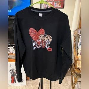 NWT Black Valentine hearts sweatshirt